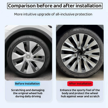 TESLA 2019-2024 Model Y ABS 19" Wheel Cover Spiral Style Hubcaps - 1 SET (4PCS)