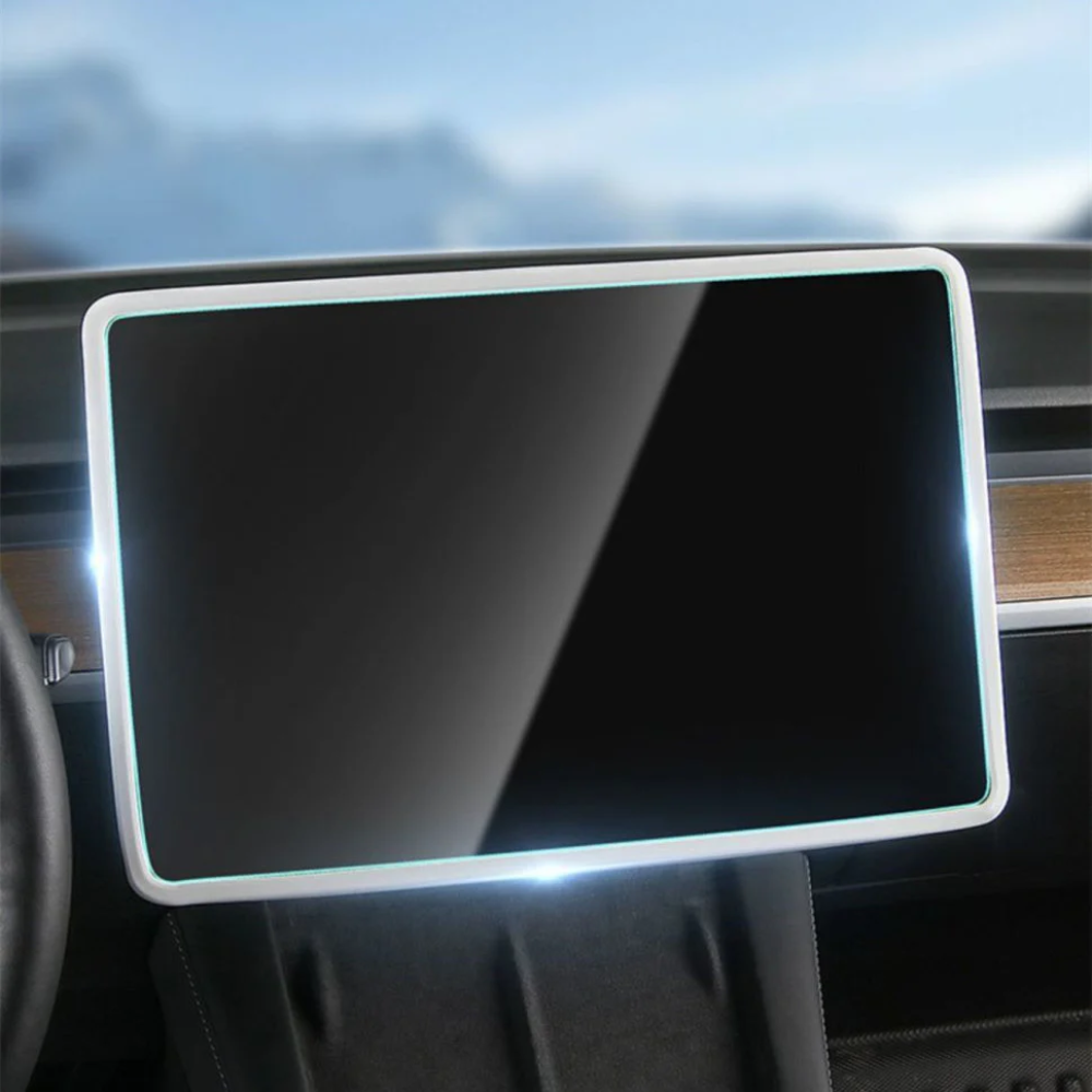 TESLA Model Y | Model 3 | Model YL Juniper Silicone Navigation Screen Frame Edge Protector - White