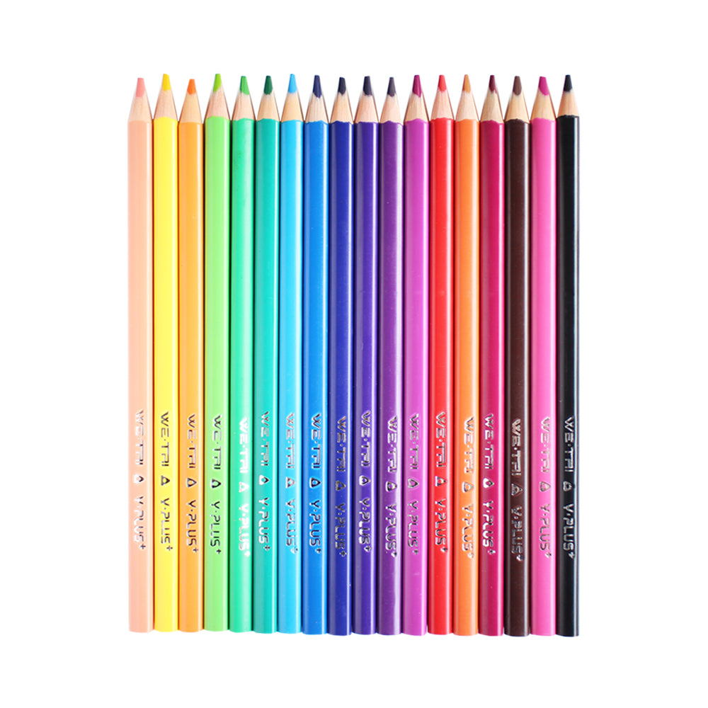 Y-Plus+ WE-TRI Wood Free Color Pencil 6/12/18/24 Colors 3.0mm