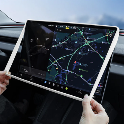 TESLA Model Y | Model 3 | Model YL Juniper Silicone Navigation Screen Frame Edge Protector - White