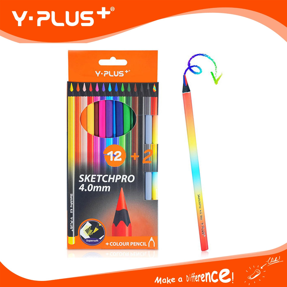 Y-Plus+ 12+2 SketchPro 4.0mm Color Pencil