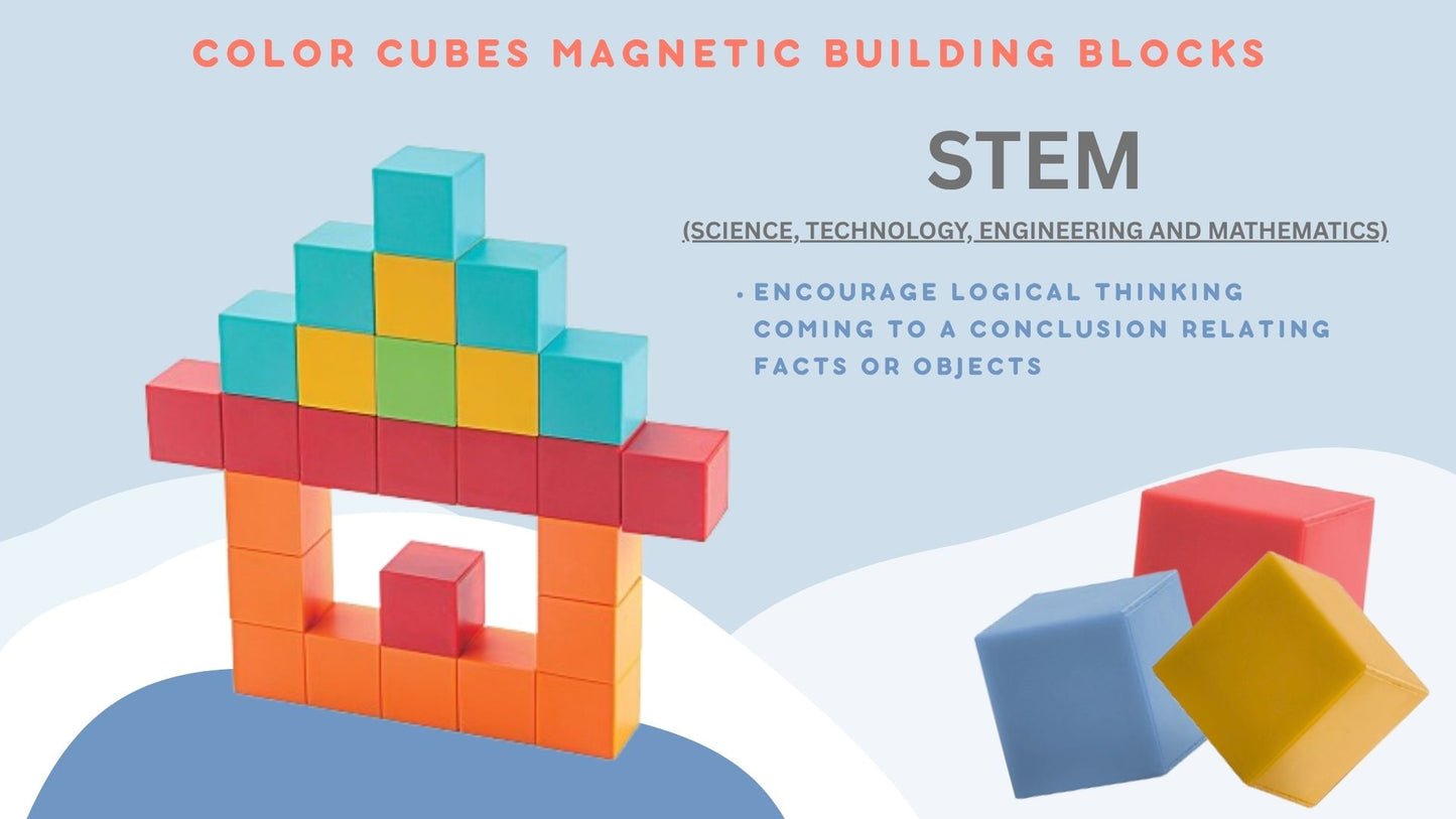 Magnetic Building Blocks Educational Puzzle Toy Color Cubes