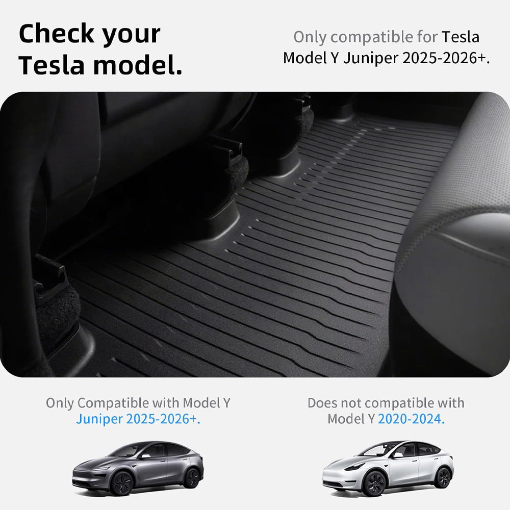 Premium All-Weather TPE Floor Mats for 2025+ Tesla Model Y Juniper - 1 SET( 9PCS)
