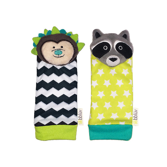 bblüv - Duö: Foot Finders Baby Socks (Racoon & Hedgehog)