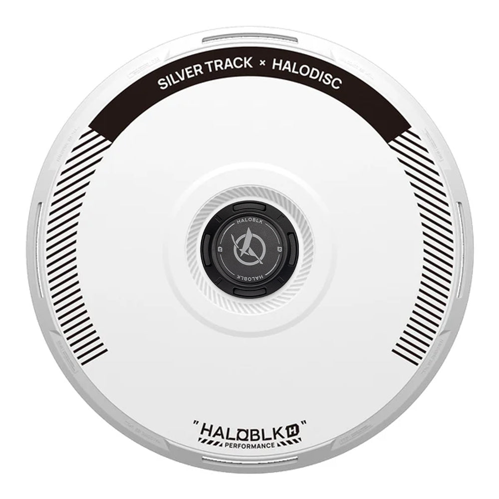 HALODISC 2 Silver Track (White) | Set of 4 Wheel Covers for Tesla Model Y, Model Y L and Model 3 19" Crossflow Wheel