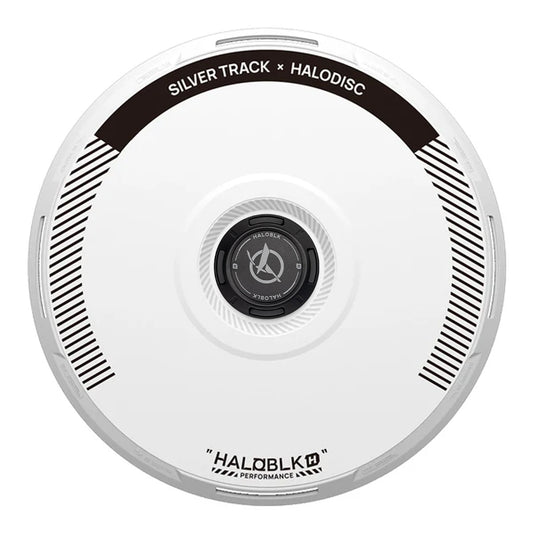 HALODISC 2 Silver Track (White) | Set of 4 Wheel Covers for Tesla Model Y, Model Y L and Model 3 19" Crossflow Wheel