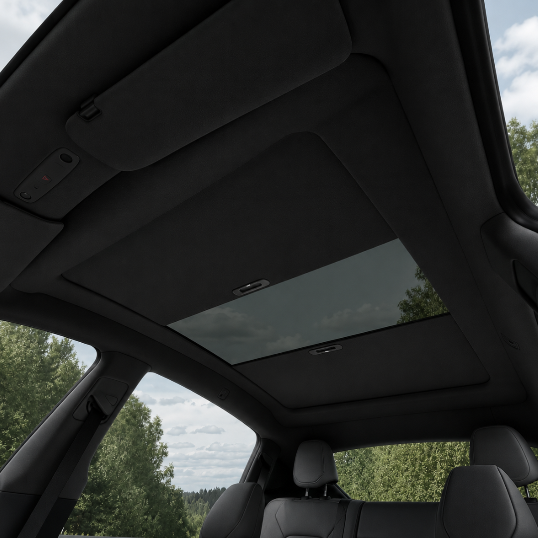 3W TESLA 2026 Model YL Retractable Manual Glass Roof Sunshade - Black