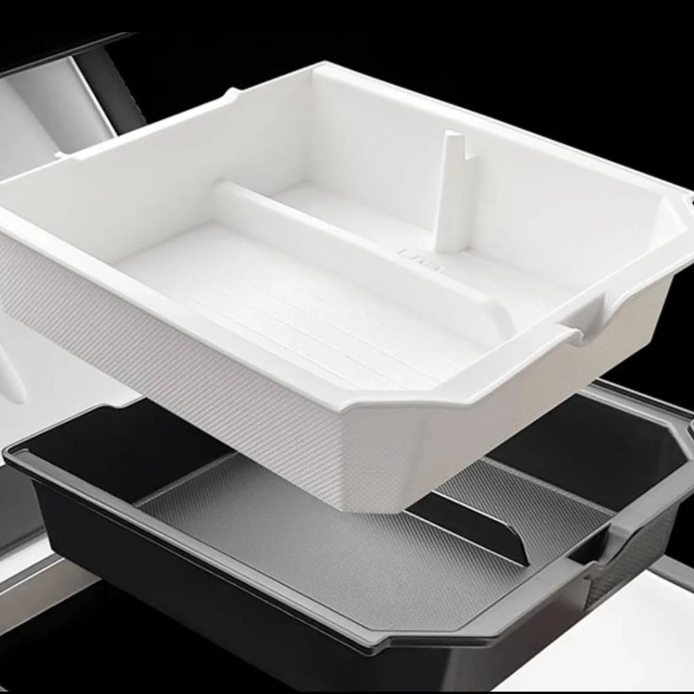 TESLA 2025/2026 Model Y| Model 3| Model YL Double Layer Center Console Sunglasses Storage Box - White