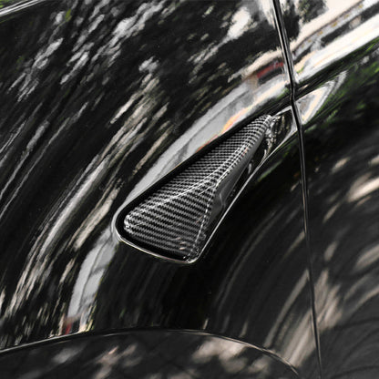 TESLA 2025 Model Y Juniper ABS Adhesive Carbon Fiber Pattern Camera Side Protection Cover - Glossy carbon fiber