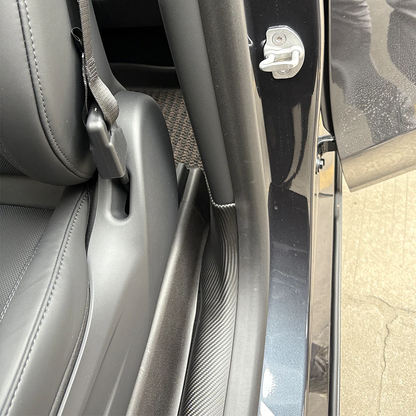 TESLA Model Y Juniper 2025-2026 ABS Carbon Fiber Pattern Front and Rear Door Sill Protector Threshold Strip - 1 SET(8PCS)