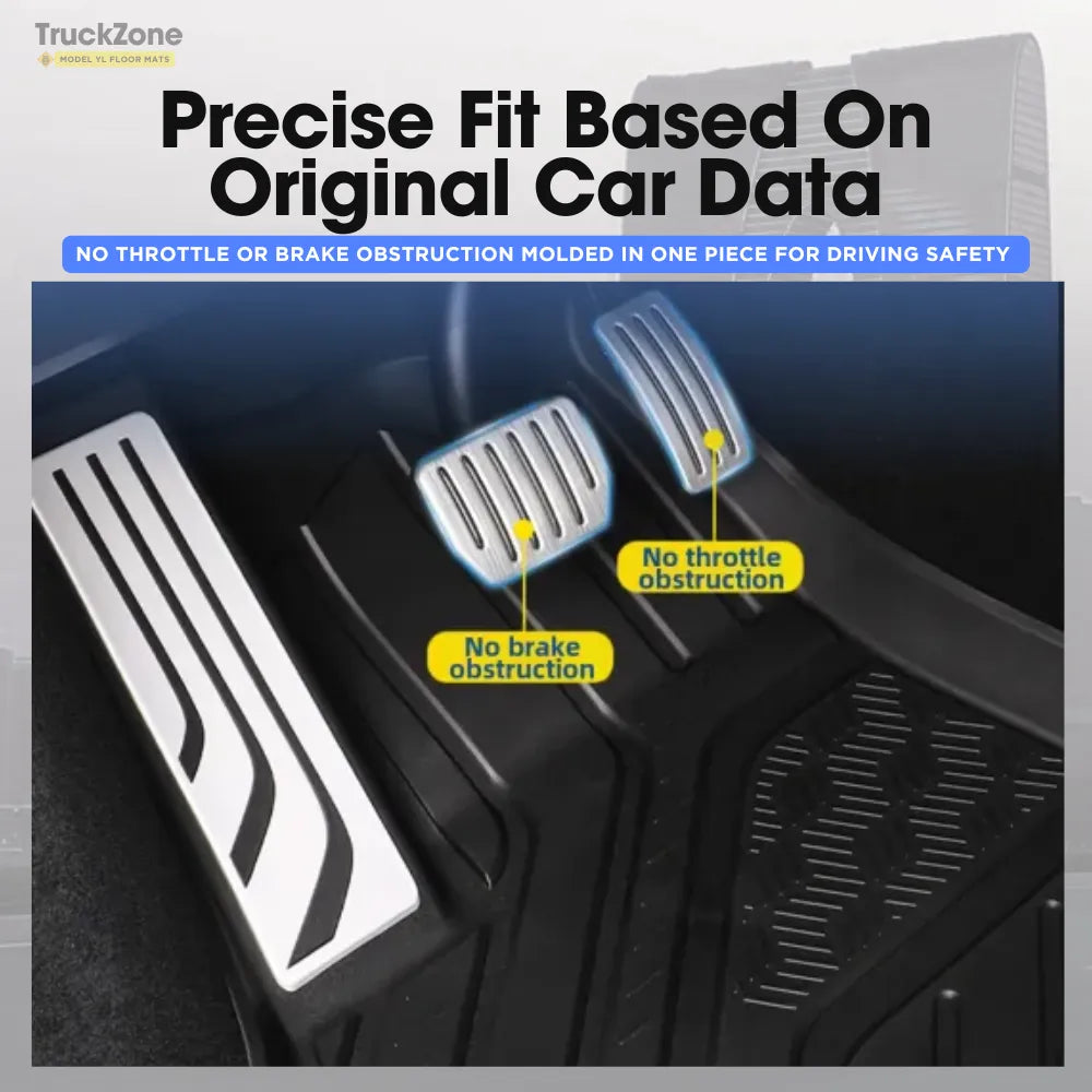 TESLA 2025-2026 MODEL Y Juniper All-Weather Single Layer Injected Molded TPE Odorless Cargo Liners Floor Mats - 1 SET (9PCS)