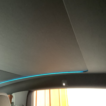 TESLA 2026 Model YL Automatic Retractable Glass Roof Sunshade with Push Button | Voice Command | Ambient Light - Black