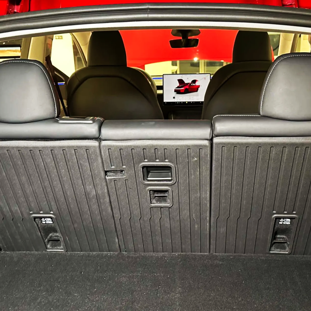 2025 TESLA Model Y Juniper Waterproof TPE Odorless Cargo Liners Floor Mats - Rear Trunk + Back Seat