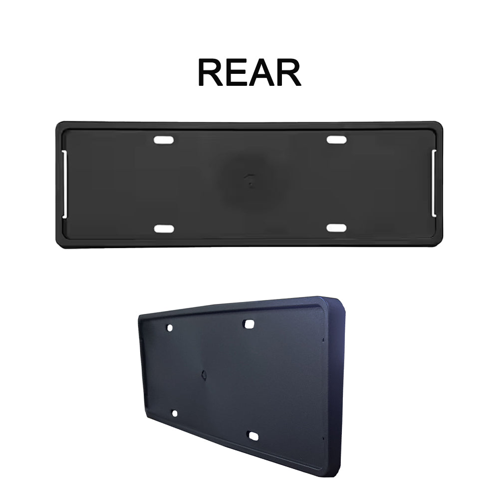 TESLA 2025 Model Y Juniper Scratch Resistant ABS Full Edge Protection License Plate Frame - Matte Black