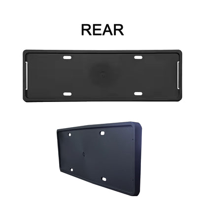 TESLA 2025 Model Y Juniper Scratch Resistant ABS Full Edge Protection License Plate Frame - Matte Black