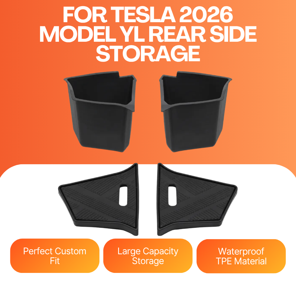 TESLA 2026 Model YL ABS+TPE Rear Side Storage Organizer - 1SET (2PCS)