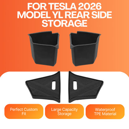 TESLA 2026 Model YL ABS+TPE Rear Side Storage Organizer - 1SET (2PCS)