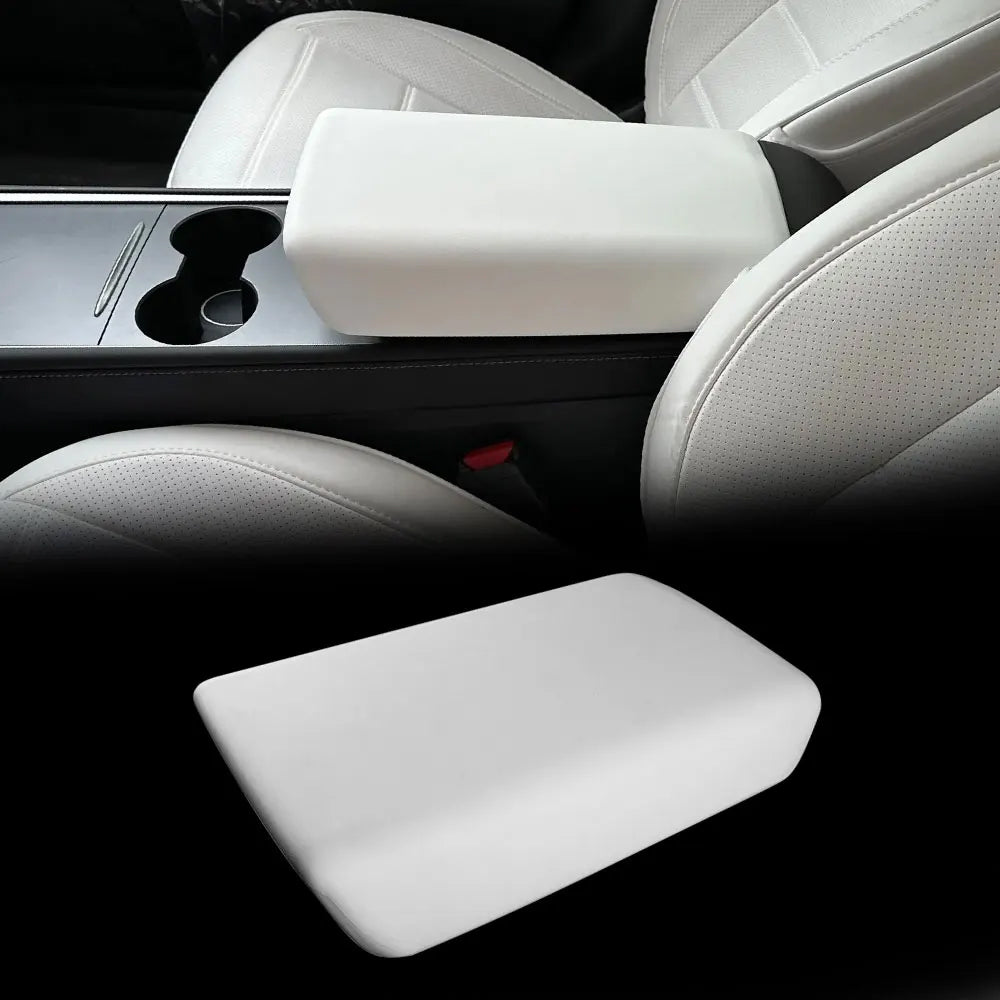 TESLA 2025 Model Y Juniper and Model 3 TPE Armrest Center Console Cover - White