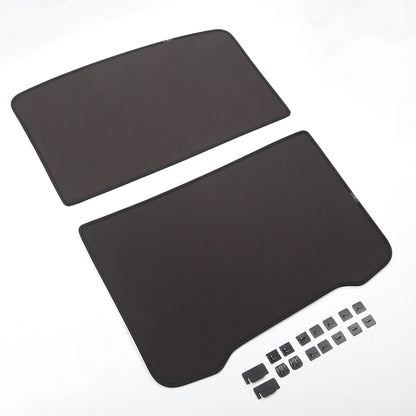 TESLA 2025 Model Y Juniper Foldable Front and Rear Sunroof Sunshade for Glass Roof - Black