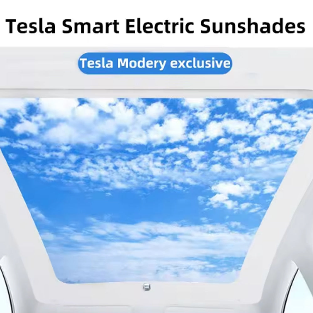 TESLA 2025 Model Y Juniper Push button + Voice Command Electric Retractable Roof Sunshade