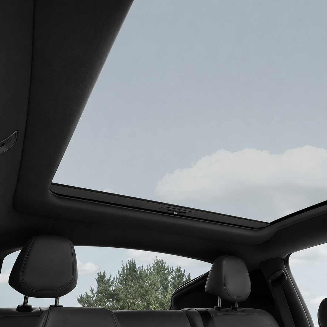 3W TESLA 2026 Model YL Retractable Manual Glass Roof Sunshade - Black