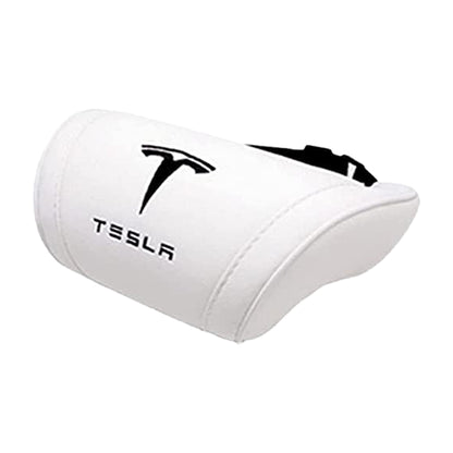TESLA 2025 Model Y and Model 3 Ergonomic Leather Neck Support Headrest - White