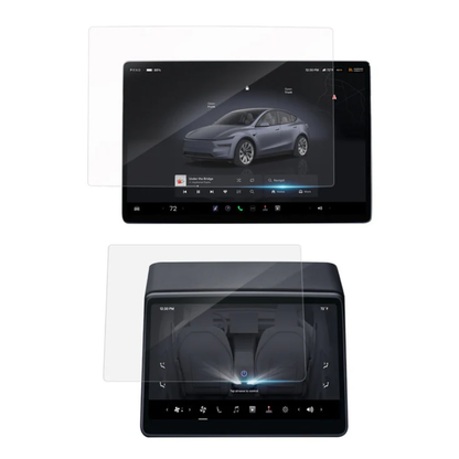 HALOBLK 16in Automobile Touch Glass Screen Pro+ Front & Rear (2026 Tesla Model Y Juniper & Model Y L - Clear)