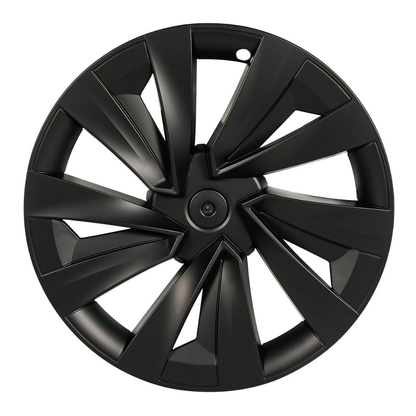 TESLA 2025/2026 Model Y Juniper ABS 19" Wheel Cover Spiral Style Hubcaps 1 Set (4pcs) - Black