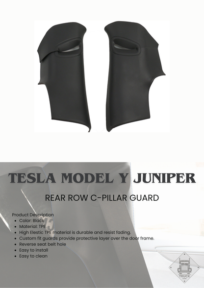 TESLA 2025 Model Y Juniper TPE Interior Upper and Under Guard Board / C-Pillar Guard /Front and Rear Threshold Strip/ Anti-Kick Mat and Scratch Plate / Under Seat Protector / Trunk Sill / Cargo Liners Mats - 9 SETS