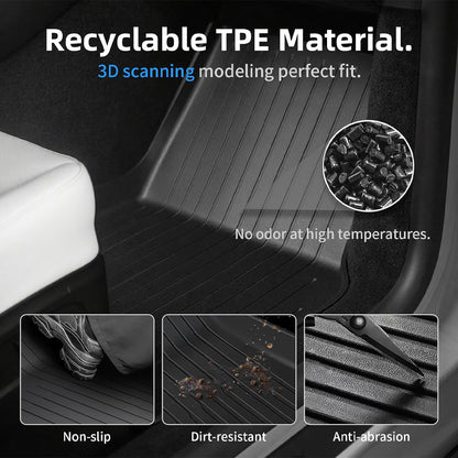 Premium All-Weather TPE Floor Mats for 2025+ Tesla Model Y Juniper - 1 SET( 9PCS)
