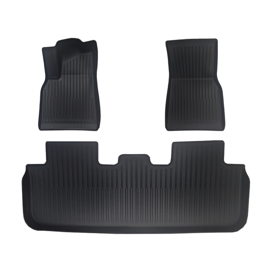 2025 TESLA Model Y Juniper Waterproof TPE Odorless Cargo Liners Floor Mats -  3 PCS (Driver, Passenger and Second Row)