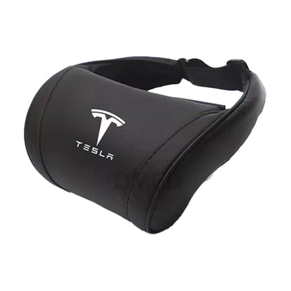 TESLA 2025 Model Y and Model 3 Ergonomic Leather Neck Support Headrest - Black