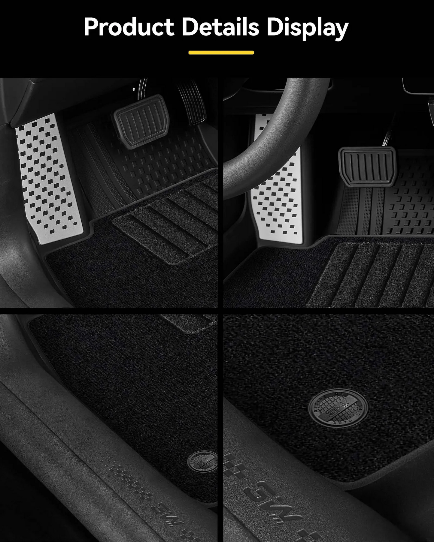 3W TESLA 2024-2026 Model 3 Highland Double Layer Injected Molded TPE Odorless Cargo Liners Floor Mats - 1 SET (6 PCS)