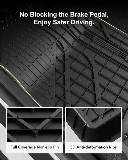 3W TESLA 2024-2026 Model 3 Highland Double Layer Injected Molded TPE Odorless Cargo Liners Floor Mats - 1 SET (6 PCS)
