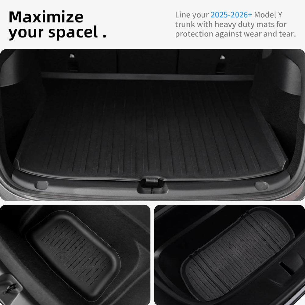 Premium All-Weather TPE Floor Mats for 2025+ Tesla Model Y Juniper - 1 SET( 9PCS)