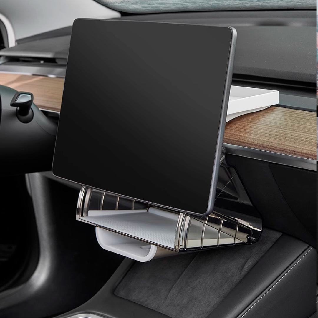 3W TESLA Model Y | Model YL | Model 3 Magnetic Under Screen Stand and Storage (Black/White)