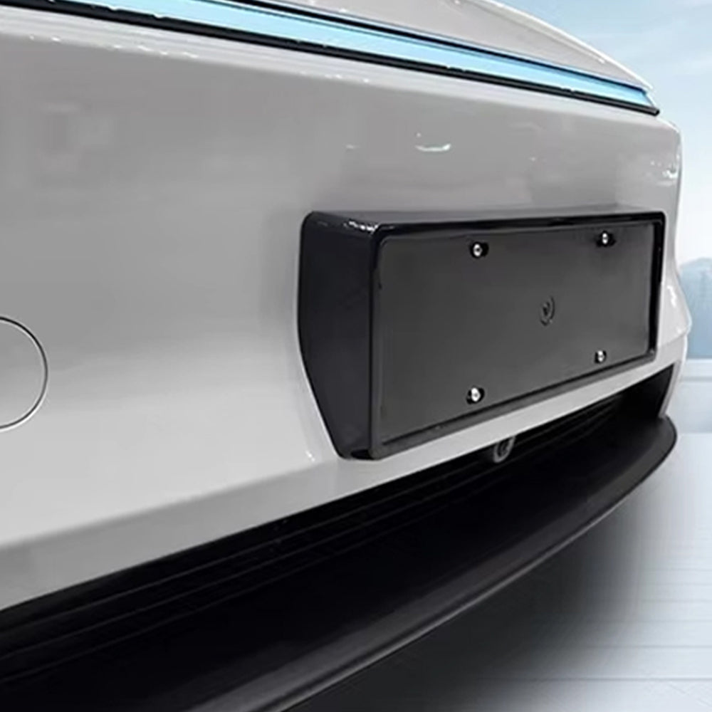 TESLA 2025 Model Y Juniper Scratch Resistant ABS Full Edge Protection License Plate Frame - Matte Black
