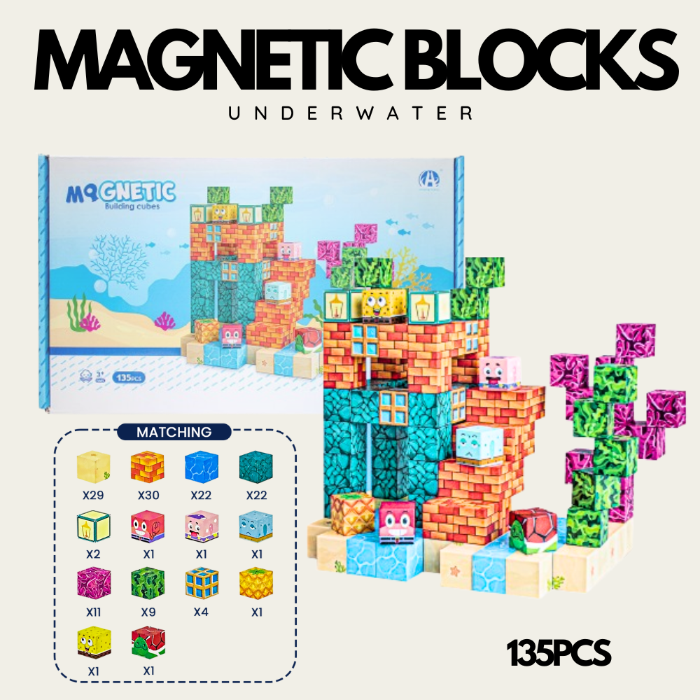 Magnetic Building Blocks Educational Puzzle Toy Underwater Theme