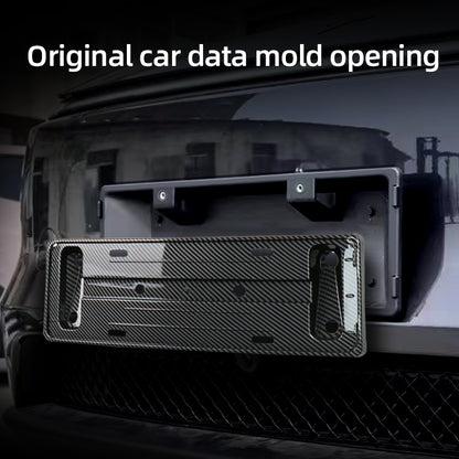 TESLA 2025 Model Y ABS Snap-On Carbon Fiber Pattern License Plate Frame - Glossy