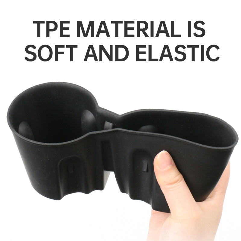 TESLA 2025 Model Y Juniper & Model 3 TPE Anti Slip Shockproof Cup Holder Stabilizer - Black