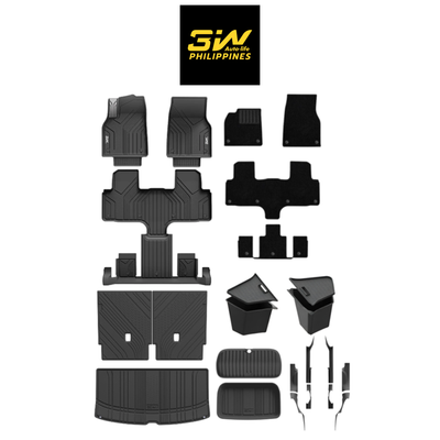 3W TESLA 2026 MODEL YL All-Weather Double Layer Injected Molded TPE Odorless Cargo Liners Floormats - 1 SET (11PCS)