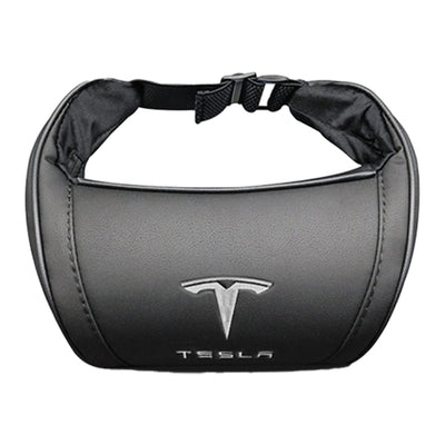 TESLA 2025/2026 Model Y and Model 3 Ergonomic Leather Neck Support Headrest - Black
