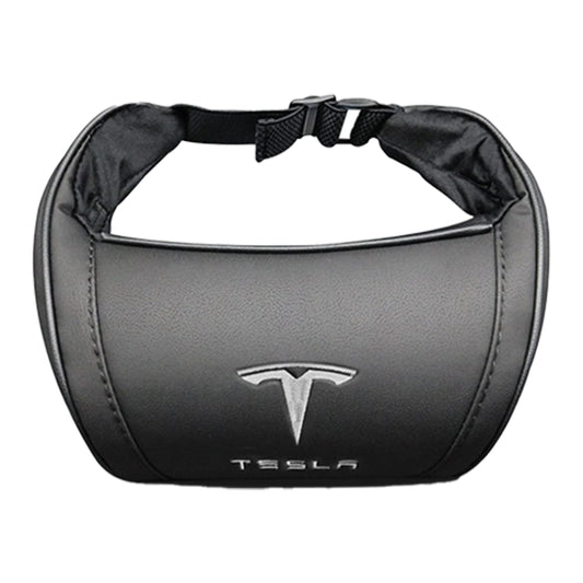 TESLA 2025 Model Y and Model 3 Ergonomic Leather Neck Support Headrest - Black