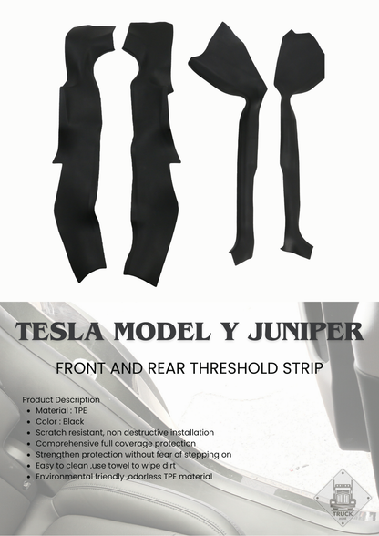 TESLA 2025 Model Y Juniper TPE Interior Upper and Under Guard Board / C-Pillar Guard /Front and Rear Threshold Strip/ Anti-Kick Mat and Scratch Plate / Under Seat Protector / Trunk Sill / Cargo Liners Mats - 9 SETS