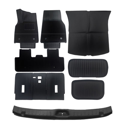 2025 TESLA Model Y Juniper Waterproof TPE Odorless Cargo Liners Floor Double Layer Mats - 1 SET (10PCS)