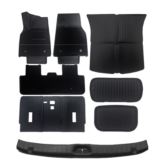 2025 TESLA Model Y Juniper Waterproof TPE Odorless Cargo Liners Floor Double Layer Mats - 1 SET (10PCS)