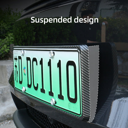 TESLA 2025 Model Y ABS Snap-On Carbon Fiber Pattern License Plate Frame - Glossy
