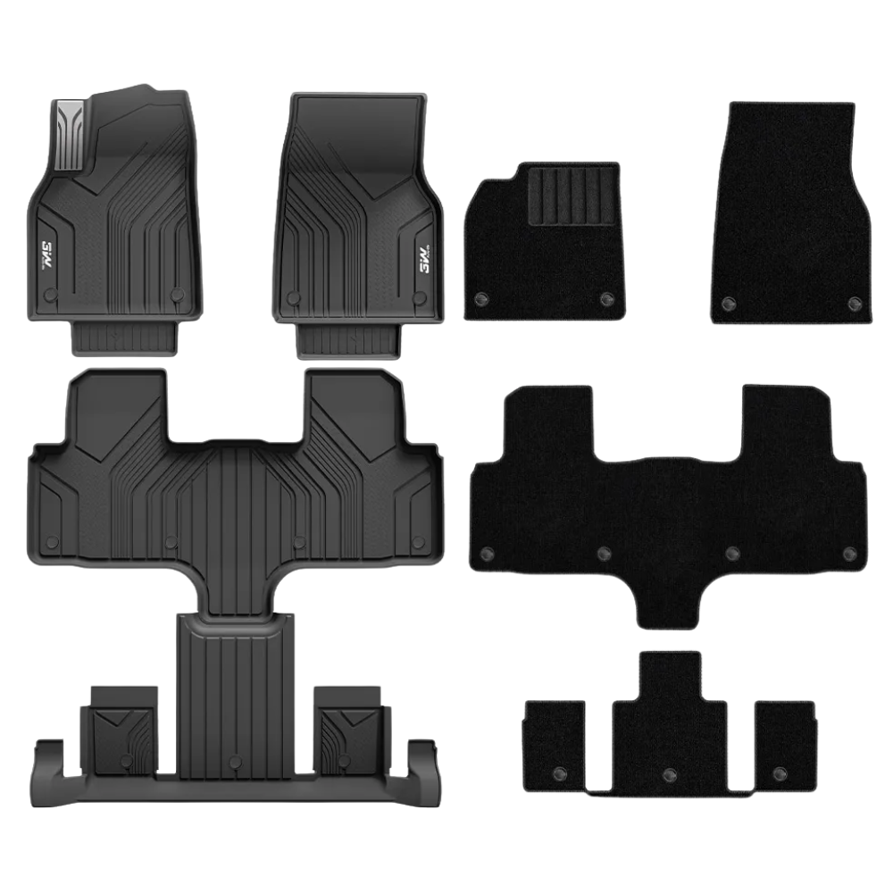 3W TESLA 2026 MODEL YL All-Weather Double Layer Injected Molded TPE Odorless Cargo Liners Floormats - 1 SET (11PCS)