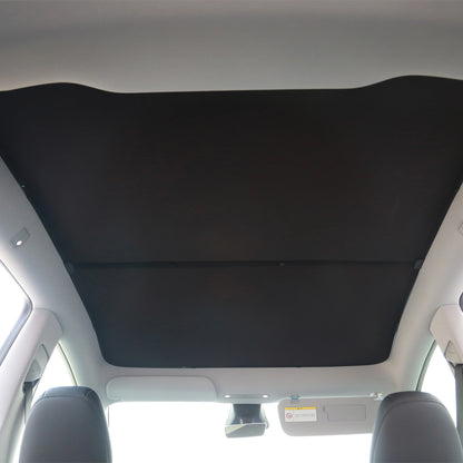 TESLA 2025 Model Y Juniper Foldable Front and Rear Sunroof Sunshade for Glass Roof - Black