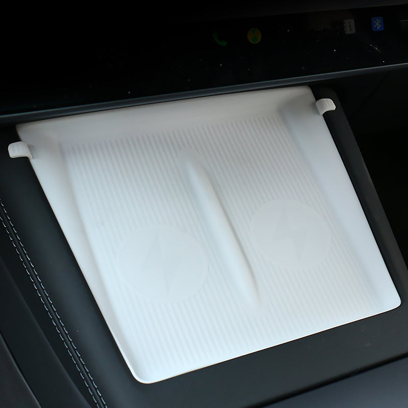 TESLA 2025 Model Y Juniper and Model 3 TPE Charging Silicone Mat - White